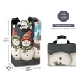 thumbnail image 2 of Yayeee Freestanding Laundry Hamper with Handle Collapsible Large Storage Basket for Clothes, Red Snowmen, 2 of 7