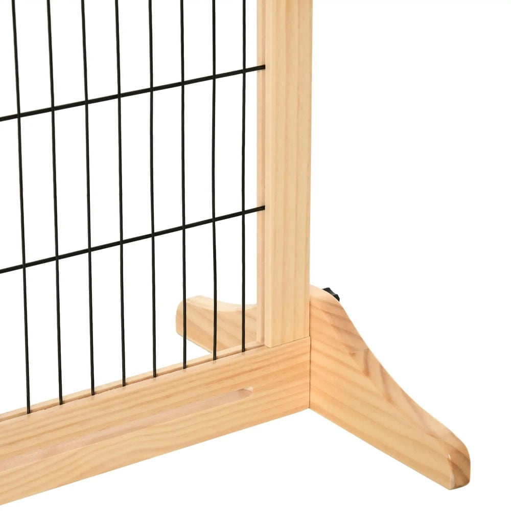 Yardi Yarda 72" W x 27" H Extra Wide Freestanding Pet Gate with Adjustable Length Dog, Cat, Barrier for House, Doorway, Hallway, Natural