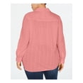 thumbnail image 2 of Style & Co. Womens Plus Cotton Textured Button-Down Top Pink 2X, 2 of 2