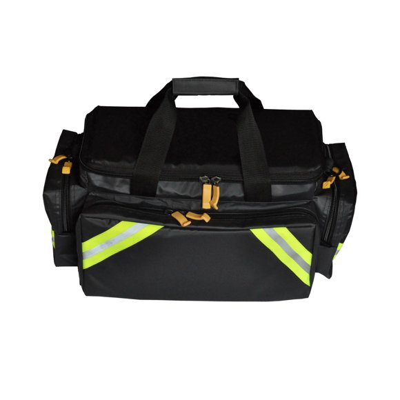 LINE2design EMS Oxygen Bag - Portable Deluxe O2 Supplies with Shoulder Strap - Paramedic Medical Ambulance Gear - Black