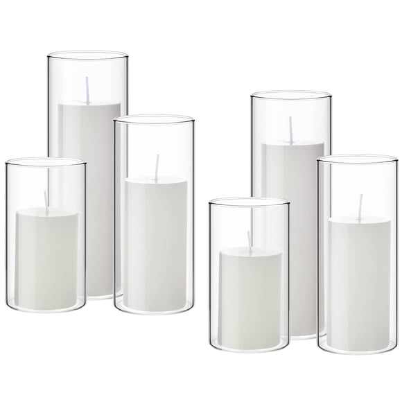 Set de decoración Shihanee Pillar Candles con jarrones cilíndricos de vidrio