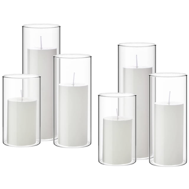 Set de decoración Shihanee Pillar Candles con jarrones cilíndricos de vidrio