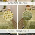 thumbnail image 2 of Handmade quilt, block printed floral quilt, boho decorative winter quilt, Indian bedding quilt, throw and blanket for room, 2 of 6