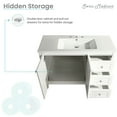 thumbnail image 3 of Cannes 48 in. White Bathroom Vanity With White, 3-Hole Ceramic Sink Top, 3 of 10