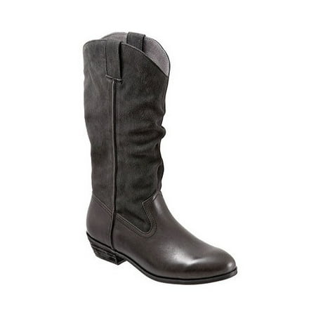 softwalk women's rock creek wide calf boot, dark grey, 6.5 m
