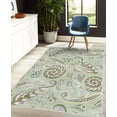thumbnail image 4 of Floral Decorative Rug, Paisley Flower Classic Turkish Oriental Design Dots and Leafs Illustration, Quality Carpet for Bedroom Dorm and Living Room, 6 Sizes, Pale Green, by Ambesonne, 4 of 4