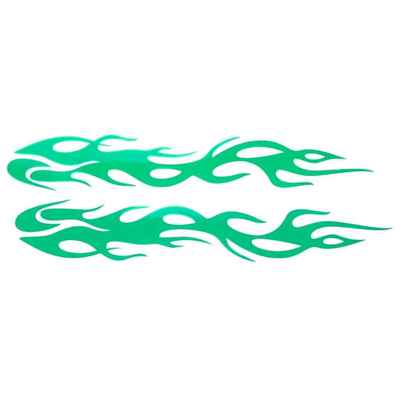 Unique Bargains Reflective Bumper Decal Green Square Flame Bar Reflective Car Sticker Personalized Decoration