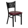 thumbnail image 1 of HERCULES Series Black Coffee Back Metal Restaurant Chair - Burgundy Vinyl Seat, 1 of 7