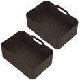 thumbnail image 2 of 2PCS Dual Air Fryer Silicone Pots Rectangle Air Fryer Liner Baskets for Ninja Foodi DZ201 DZ401 8 to 10 QT Easy Cleaning Food Safe Air Fryer Accessories, 2 of 7