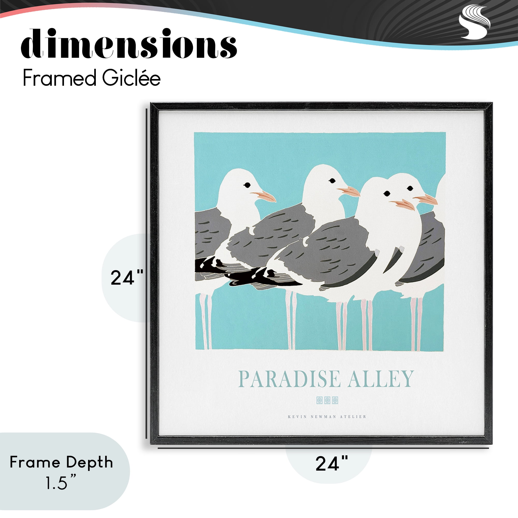 Stupell Industries Paradise Alley Seagull Gathering Black Framed Giclee Art, design by Jadei Graphics
