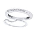 thumbnail image 2 of AFFY Round Cut White Natural Diamond His and Hers Wedding Band Set in 14K White Gold (0.33 Cttw) By, 2 of 2