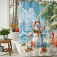 thumbnail image 3 of Christmas Seaside Shower Curtains for Bathroom, Snowman Red Bird Ocean Beach Tree Waterproof Fabric Shower Curtain for Bathroom Bathtub Decoration, Machine Washable, 60"x72", 3 of 9
