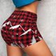 thumbnail image 4 of Balery Christmas Tree Buffalo Plaid Pantalones cortos de entrenamiento estampados para mujer, sin costuras, ajustados, para gimnasio, yoga, correr, deportes, ejercicio activo, fitness.-Large, 4 of 8