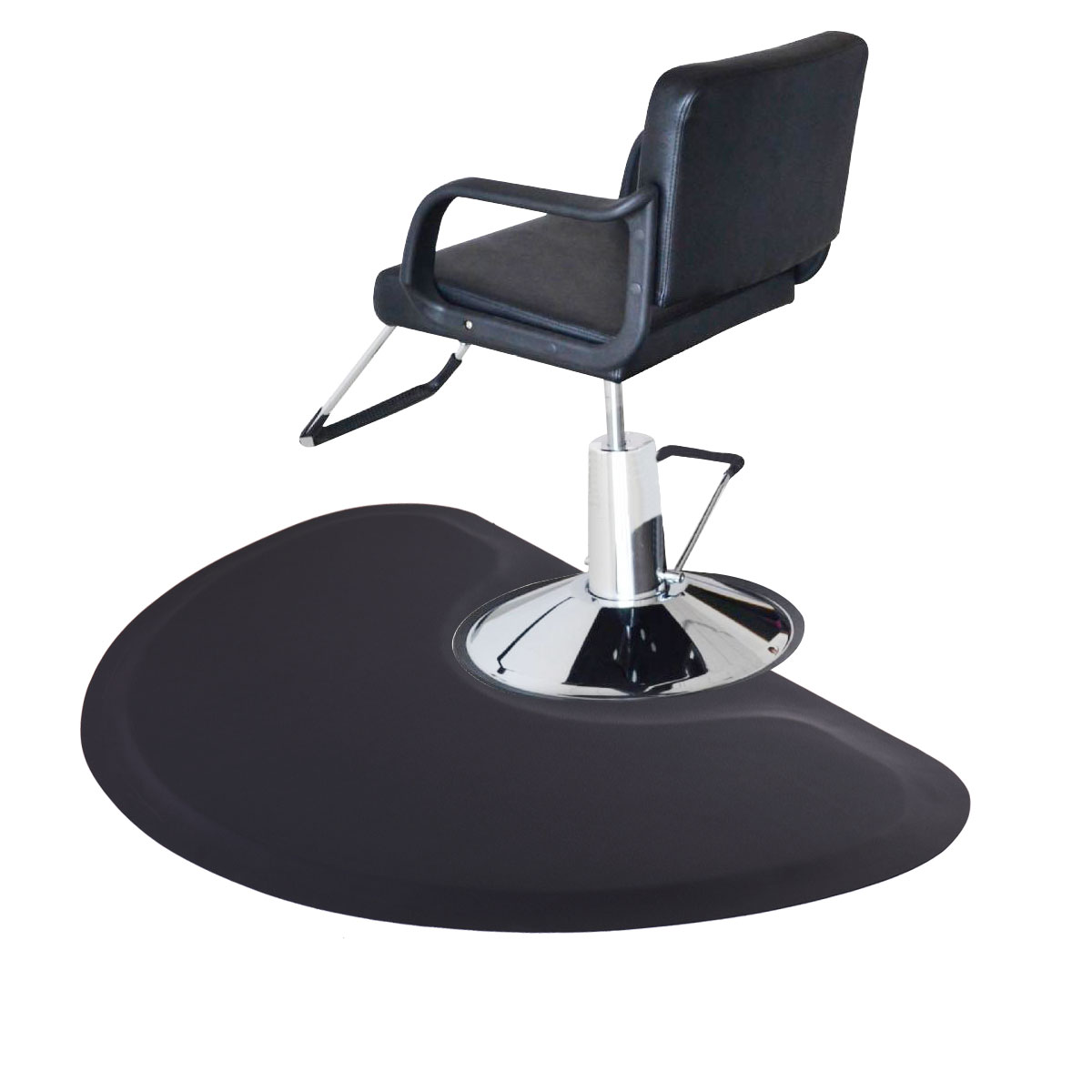 Veryke Salon Mat, Black Chair Semi-Circular Floor Mat, Barber Salon Anti Fatigue Mat for Barber Shop Chair - image 1 of 6