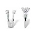 thumbnail image 2 of PalmBeach Jewelry Round Cubic Zirconia 2-Piece Multi-Row Jacket Wedding Ring Set 4.66 TCW in Platinum-Plated or 18k Gold-Plated Sterling Silver, 2 of 7