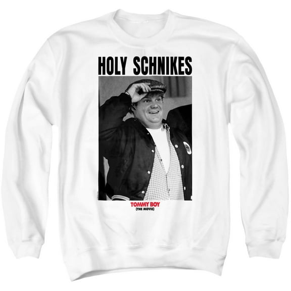 Tommy Boy Holy Schnikes Unisex Adult Crewneck Sweatshirt, White, Medium