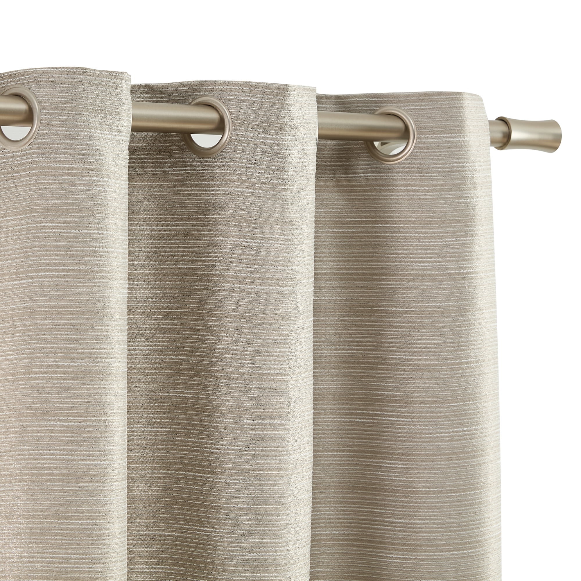 Mainstays Blackout Textured Slub Grommet Single Indoor Curtain Panel, Beige, 38" W x 84" L