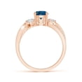 thumbnail image 2 of ANGARA Natural London Blue Topaz and Diamond Twisted Vine Ring in 14K Rose Gold for Women (Size-6mm) | November Birthstone, Anniversary, Jewelry Gift for Women | Natural London Blue Topaz Ring, 2 of 9