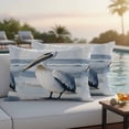 thumbnail image 5 of Outdoor Pillow Covers Waterproof Pillow Cases Protector Coastal Beach White Pelican Pillowcase Pack of 2 Ocean Wave Seaside Bird Throw Cushion Case for Pation Furniture,Couch,Living Room Sofa,20X12IN, 5 of 9