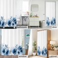 thumbnail image 6 of Blue Flowers Plant Fabric Shower Curtain Watercolors Floral Washable Shower Curtains for Bathroom, Waterproof Bath Curtain with Hooks Home Decor 72x72in, 6 of 8