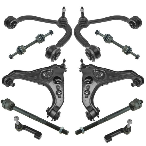 TRQ 10pc Steering Suspension Kit Control Arms Tie Rods Sway Bar End Links New PSA70016
