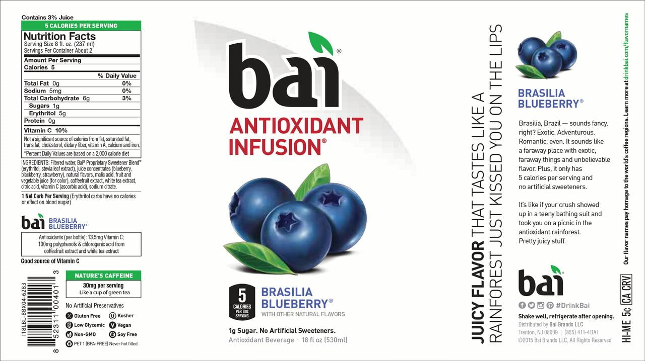 Bai Drink Nutrition Label Label Ideas