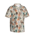 thumbnail image 2 of Fotbe Squirrels and Trees Hawaiian Shirt for Men Unisex Summer Beach Casual Short Sleeve Cotton Linen Button Down Shirts-Large, 2 of 9