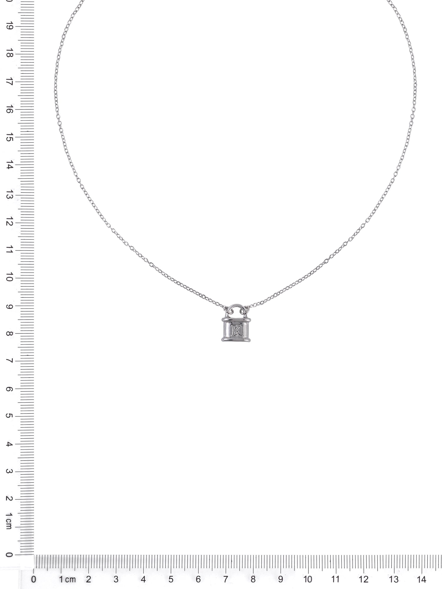 Time and Tru Silvertone Padlock Initial "K" Necklace