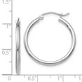 thumbnail image 4 of Primal Gold 14K White Gold 2x25mm Tube Hoop Earrings, 4 of 4
