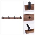 thumbnail image 3 of Unique Bargains Coat Rack Wall Mount Metal Wood Coat Hook for Hanging with 4 Hooks Black, 3 of 7