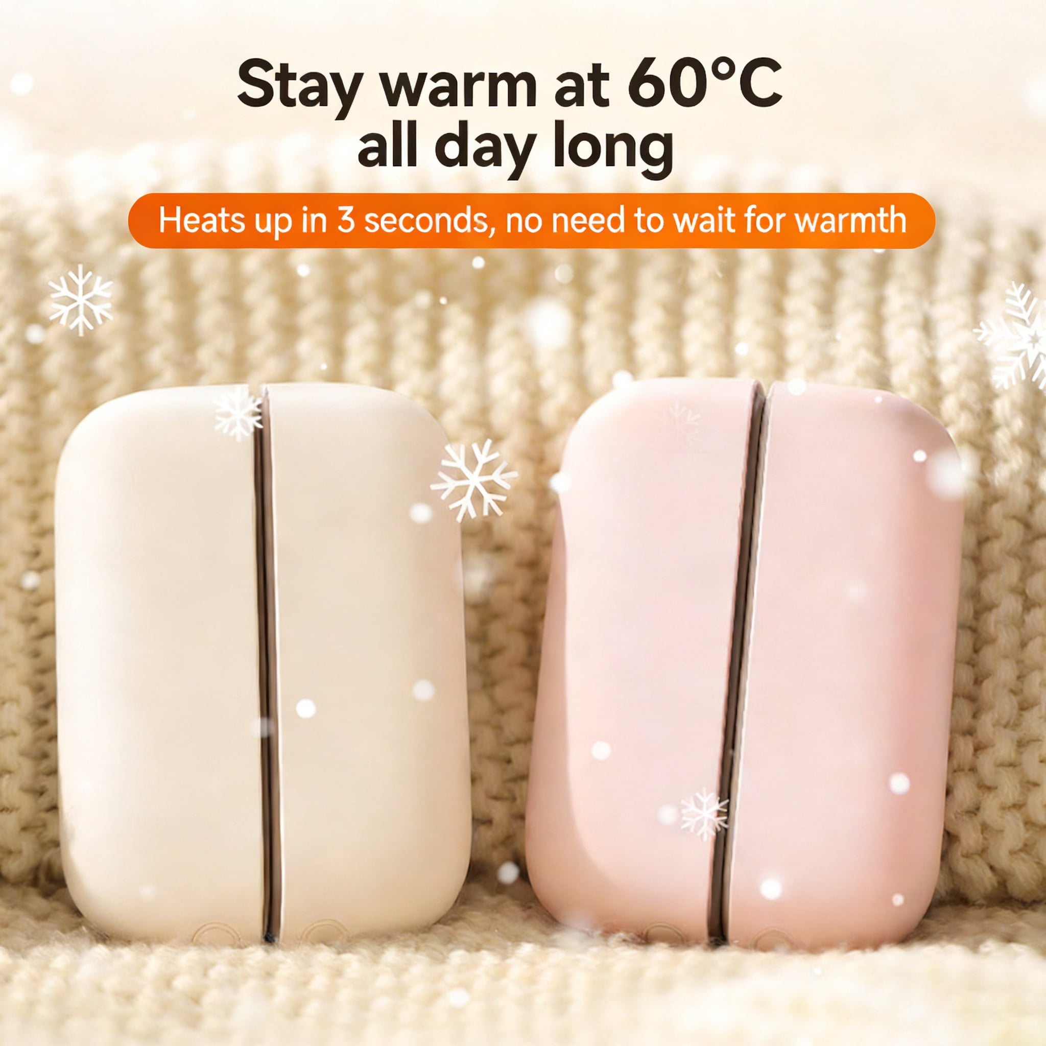 Hand Warmers Rechargeable 1 Pack,Smart Chips Electric Hand Warmers, Portable Pocket Heater, Gifts for Christmas, Outdoor, Hunting, Golf, Camping Accessories,Style 3