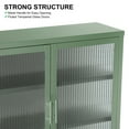thumbnail image 5 of Retro Style Haze Double Glass Door Wall Cabinet With Detachable Shelves for Office, Dining Room,Living Room, Kitchen and Bathroom Mint Green, 5 of 5