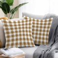 thumbnail image 3 of Outdoor Pillow Cover Buffalo Check Watercolor Set of 2 Waterproof Throw Pillowcases Brown Plaid FarmHouse Decorative Patio Furniture Pillows for Couch Garden Indoor & Outdoor Use, 3 of 9
