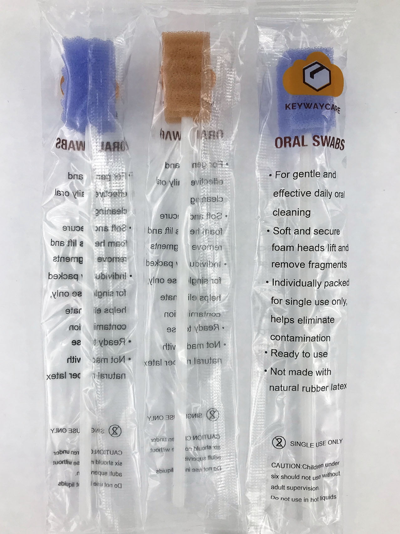 Oral Swabs Disposable 360 Pcs Each Individually Wrapped Packing Swabsticks Toothettes Mouth Swabs Sponge Dental Care Zigzag Wave Shaped Multi-color 6 Color Soft Foam Tip Oral Swabs