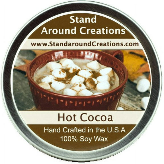HOT COCOA TIN 8-OZ. ALL NATURAL SOY CANDLE