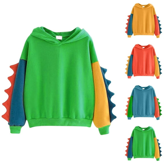 Resicozy Cute Dinosaur Hoodies For Women Long Sleeve Fashion Drawstring Pullover Tops Fall Winter Fashion Sweatshirts Orange L