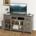 thumbnail image 2 of Dextrus 59" Farmhouse TV Stand with Storage for Living Room, Entertainment Center for up to 65" TV, Washed Gray, 2 of 9