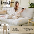 thumbnail image 4 of 80.5" Beige Loveseat Oversized Armless Velet Sofa with USB for Living Room Small Space, 4 of 9
