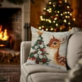 thumbnail image 6 of 18x18 Inch Christmas Throw Pillow Cover 2D Printing Reindeer Snowflake Holiday Decorative Cushion Case, Removable Protector for Sofa Couch Bed, Festive Winter Home Accent, 6 of 7