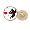 thumbnail image 1 of Cupid Angel Love Heart Pattern Round Metal Golden Pin Brooch Clip, 1 of 3