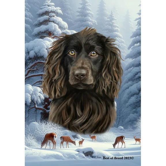 Boykin Spaniel - Best of Breed  Winter Wonderland House Flag