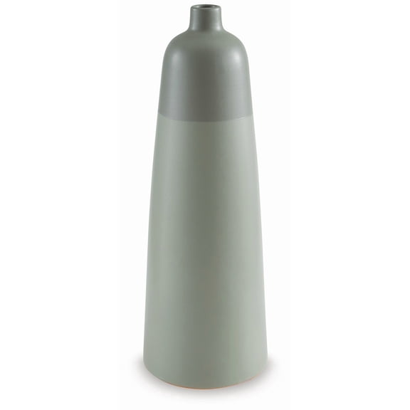 Signature Design by Ashley Peerland Vase, 18 Inch Sage Green Ceramic Decorative Accent