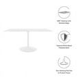 thumbnail image 4 of Modway Lippa Rectangle Modern Wood Top Dining Table in White, 4 of 8