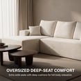 thumbnail image 6 of 106” Cloud Sectional Couch, Compressed Modular Sectional Sofa with Deep Seat, 3-Seat Corduroy Boneless Couche, L-Shaped Sectional Couches for Living Room, Left Facing Chaise, Beige, 6 of 8