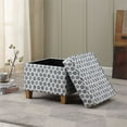 thumbnail image 3 of HomePop Square Storage Ottoman, Small Medallion Ikat Print, 3 of 11