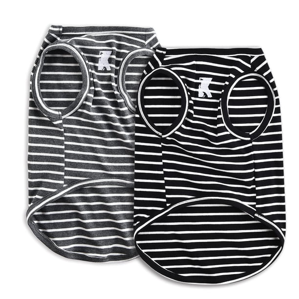 Koneseve Chaleco Para Perro, Camiseta Ligera Y Elástica Para Perro, Camisas Suaves Y Frescas, Chalecos Sin Mangas A Rayas, Ropa Transpirable Para Cachorros, Gatos, Perros Pequeños, Medianos Y Grandes,