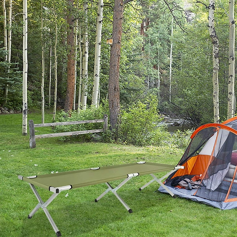 Portable Folding Camping Cot with Carrying Bag Army Green 74.41 x 25.20 x 16.54 Walmart