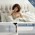 thumbnail image 3 of Virtu King Size comforter sets Bed in a Bag, 7pc&nbsp;Pleated King Bed Set, King Comforter Sets with Sheets, Off White, 3 of 10