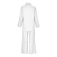 thumbnail image 5 of sususu Workout Sets for Women,Matching Set Women's Two Piece Trousers Set Long Sleeve Shirt and Loose Pants Comfortable Casual Outfit for Spring Autumn Daily Wear - White, 5 of 8