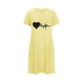 thumbnail image 3 of Royisotas Womens Nightgowns Yellow Pajamas Casual ShortSleeve Plus Size Nightshirt for Juniors, 3 of 7